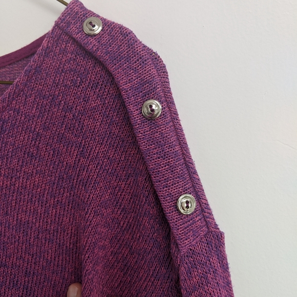 ❤️3/$25 EAGE Purple Boat neck Sweater - Picture 3 of 6